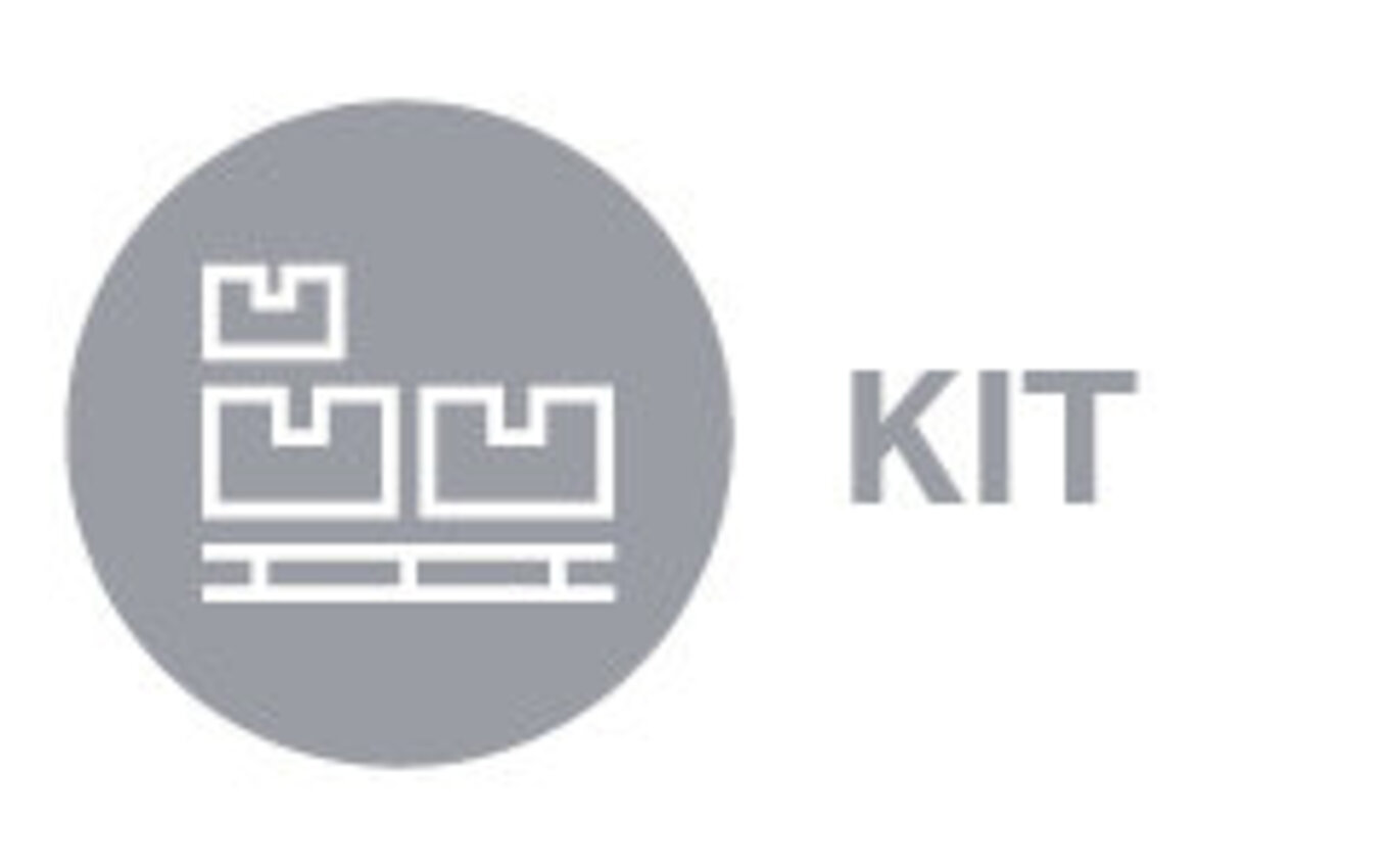 Symbol für KIT – modulare Verpackungslösungen und gebündelte Lieferungen für eine effiziente Supply Chain bei Faller Packaging.