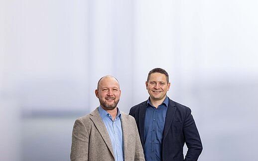 Tim Santo und Matthias Schmieder sind verantwortlich für den Standort Schopfheim