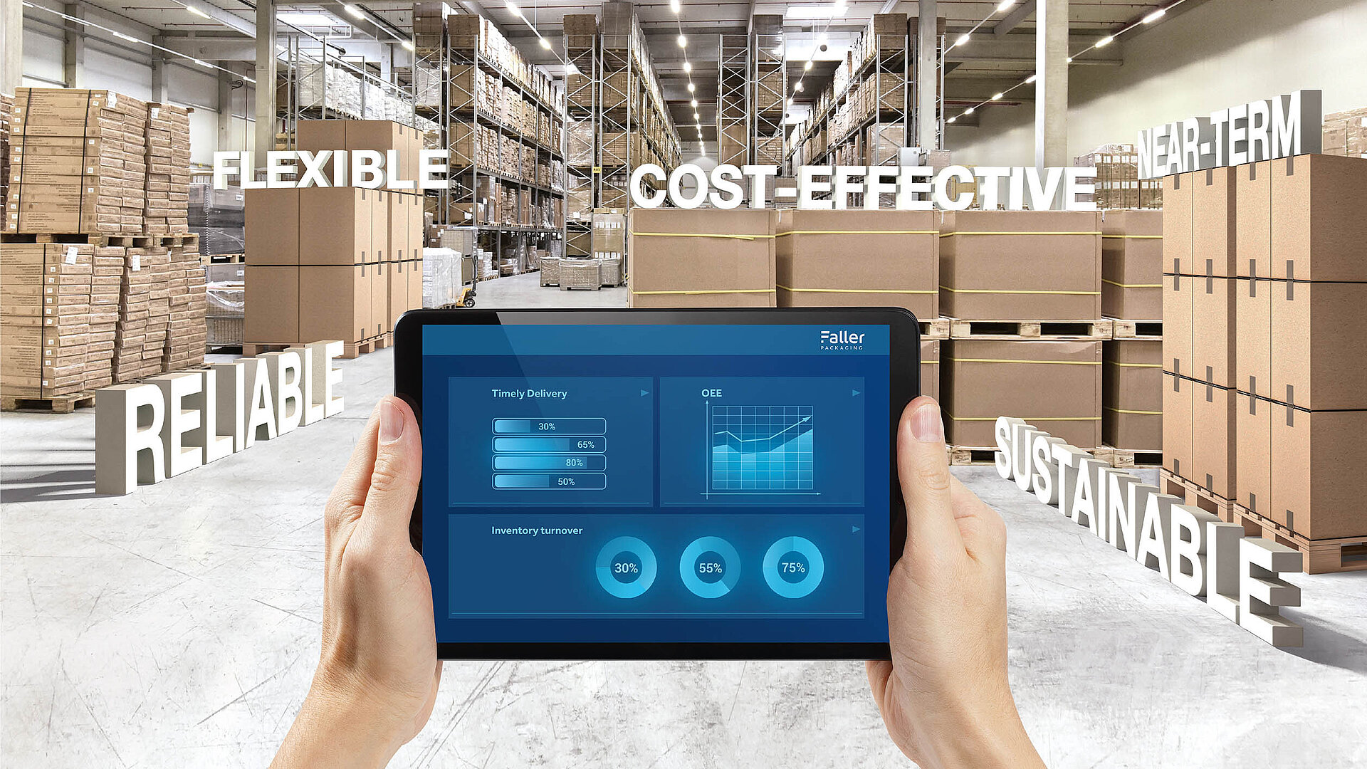 Analyse auf Ipad in einem Lager