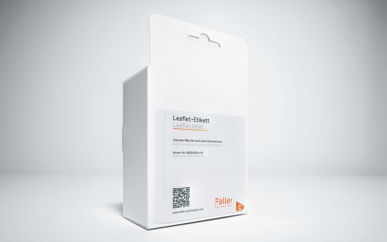 „Leaflet-Etikett von Faller Packaging – innovative Lösung für mehr Informationen auf kleinem Raum in Pharma-Verpackungen.