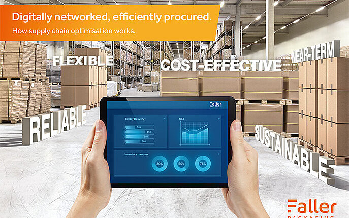 Analyses on the iPad, in the background the drivers for a digital supply chain